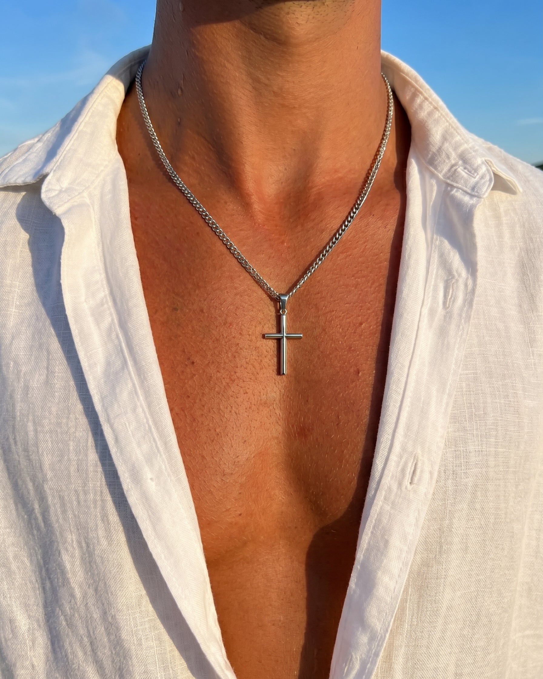 Firenze Cross Necklace Silver