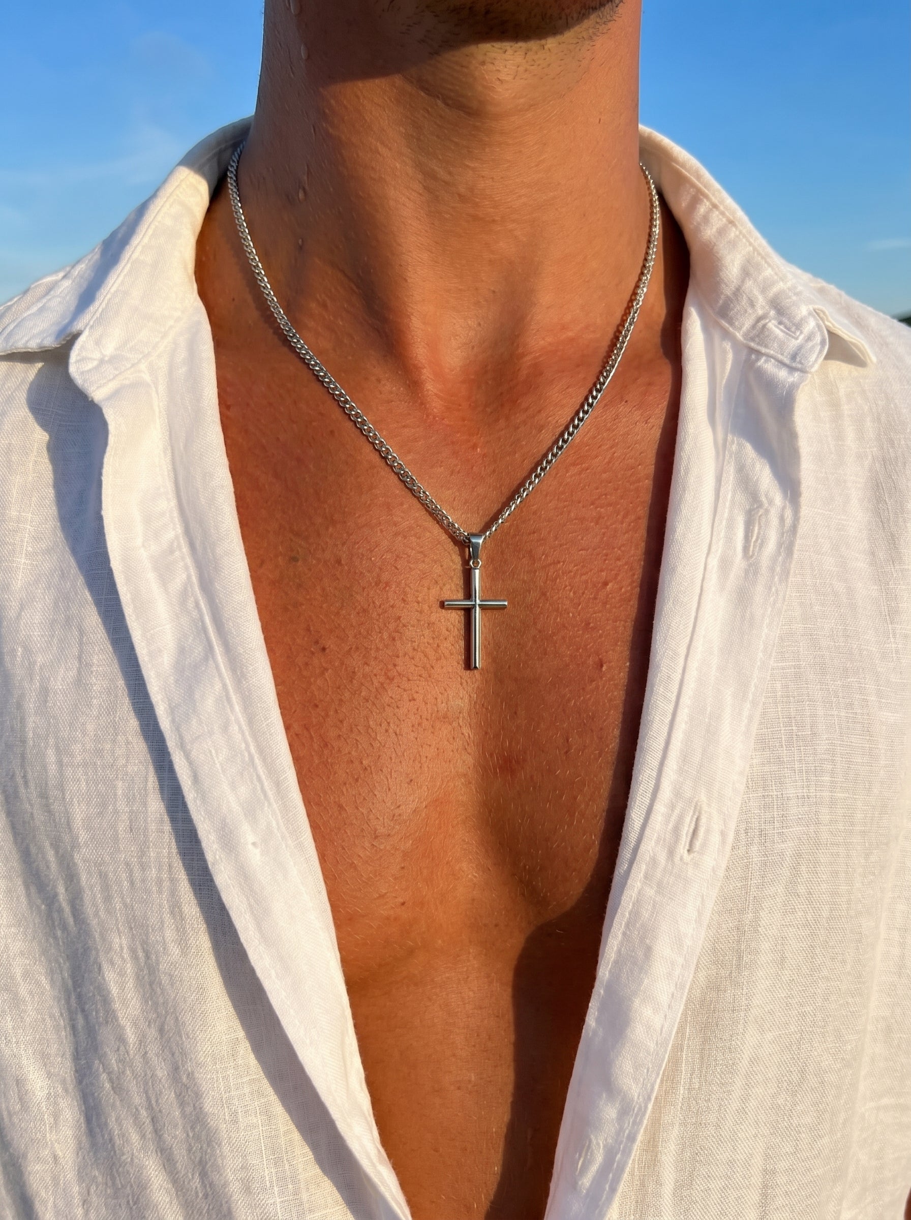 Firenze Cross Necklace Silver