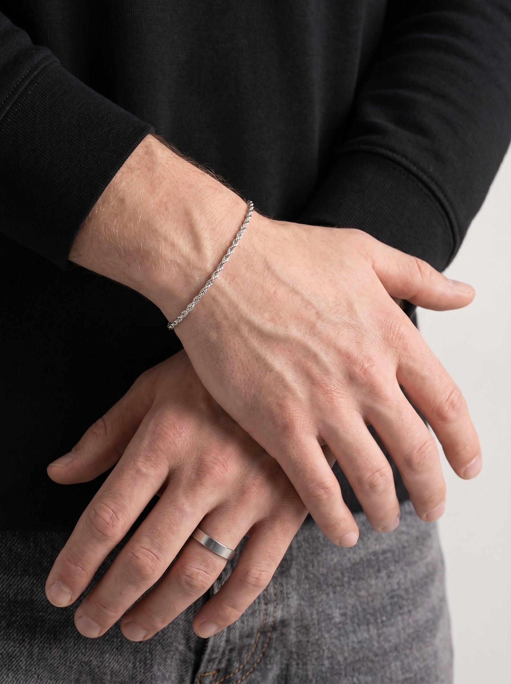 Genova Rope Bracelet Silver